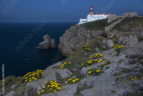 Cape St. Vincent and lighthouse on it, Portugal