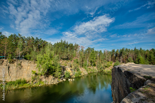 quarry swimming hole, amazing landscape. photo
