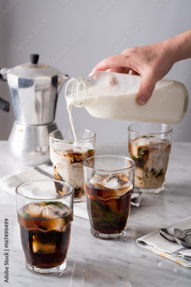 Making Mojito Iced Coffee