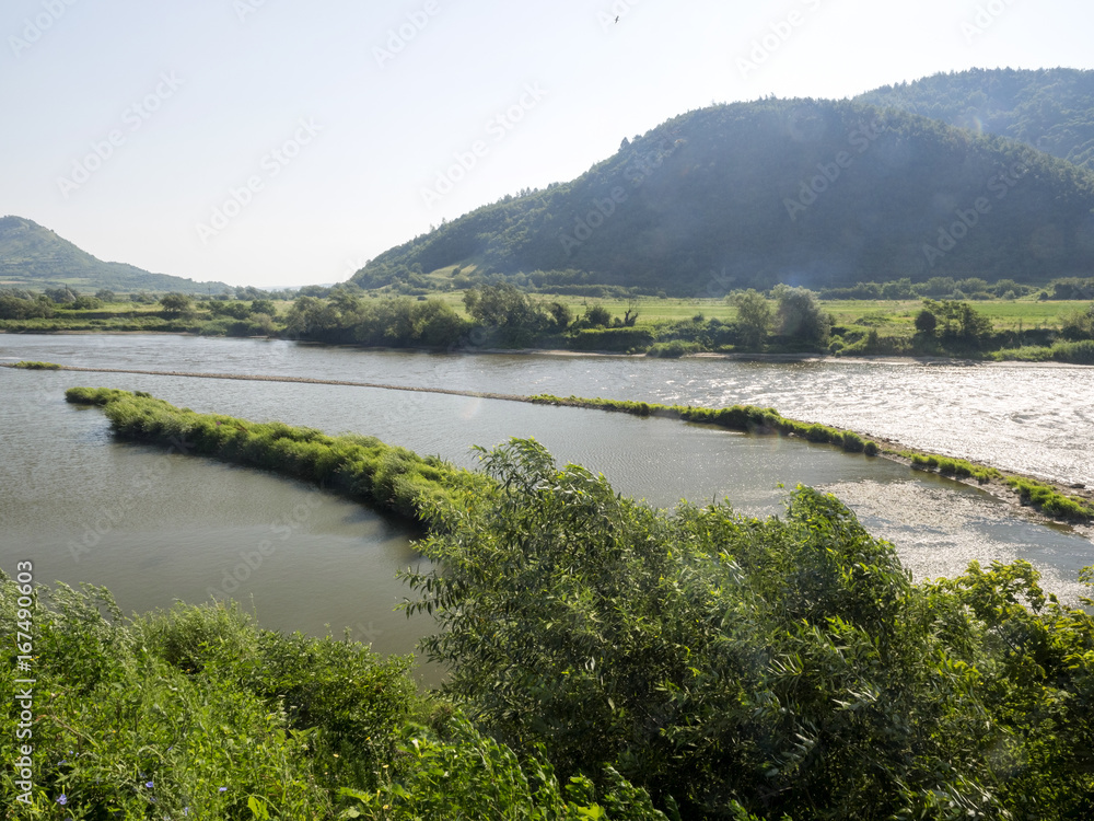 Fototapeta premium The picturesque river basin of the river Olt, Romania