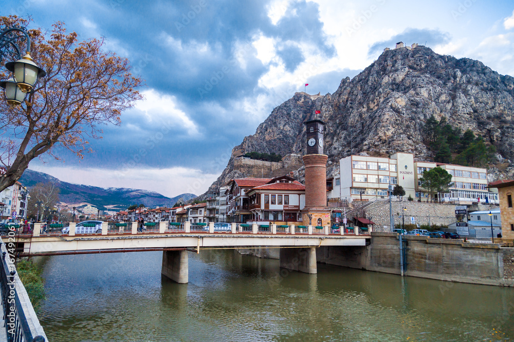 Ottoman Houses and Clock Tower in Amasya