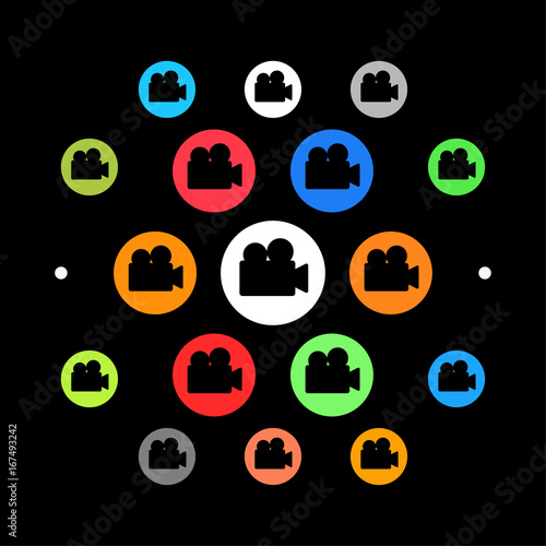 Modernes UI design - Filmkamera im Profil