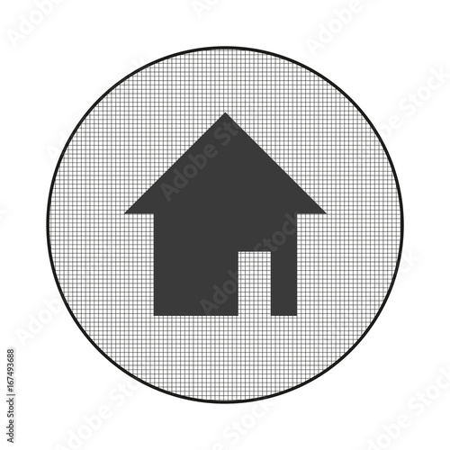 Gitter-Icon Haus mit Tür