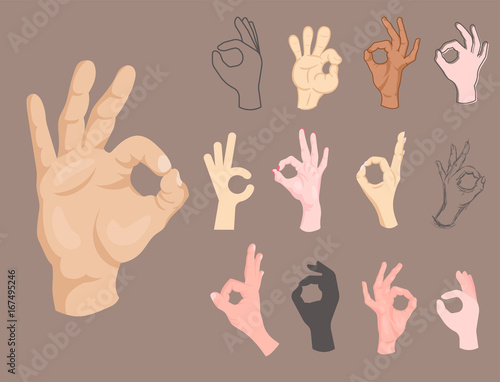 Ok hands success gesture okey yes agreement signal business human agree best approval vector.