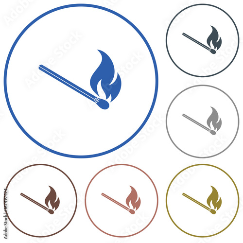 Match fire icon vector