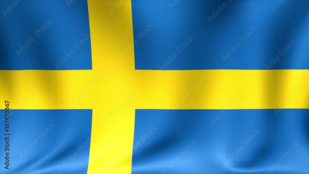 Realistic Seamless Loop Flag of Sweden Waving In The Wind With Highly Detailed Fabric Texture Realistic Seamless Loop Flag of Sweden Waving In The Wind With Highly Detailed Fabric Texture