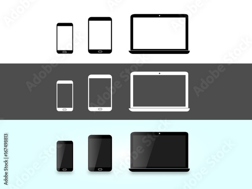 Phone, tablet and laptop vectors