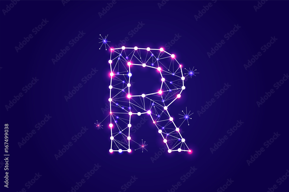 Anniversary design. Abstract form with connected lines and light dots Anniversary design. Abstract form with connected lines and light dots