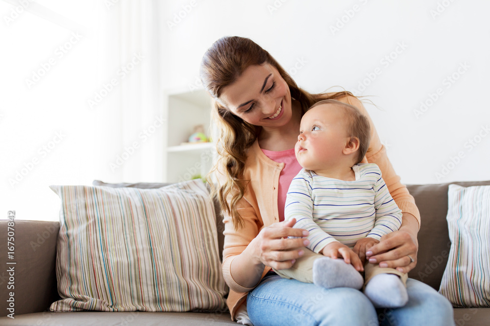 happy young mother with little baby at home happy young mother with little baby at home