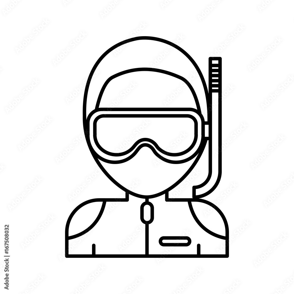 man with snorkel mask icon