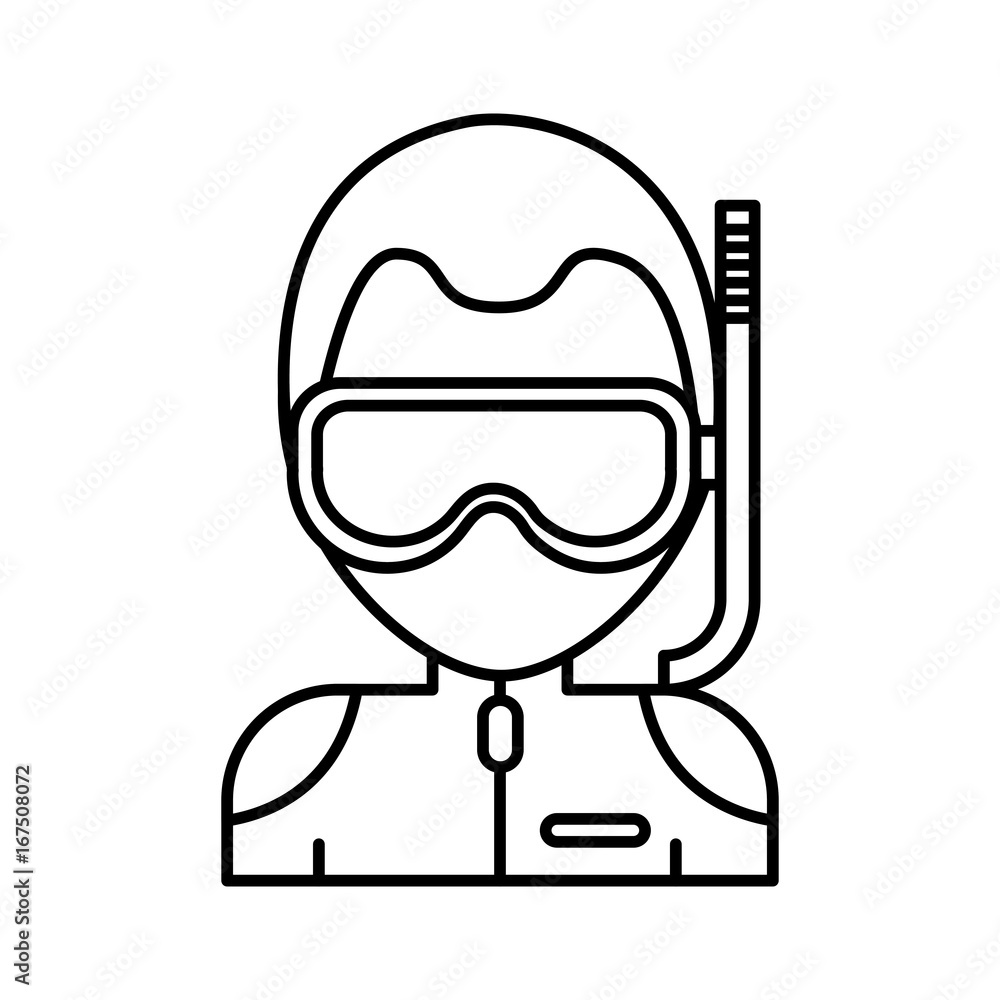 man with snorkel mask icon