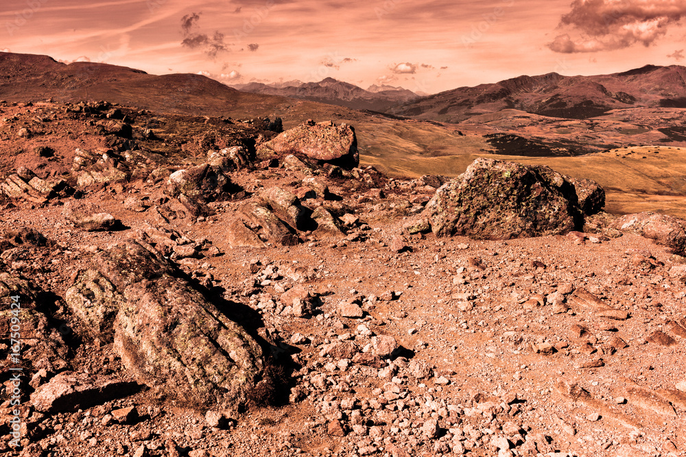 Fototapeta premium martian landscape with rocks
