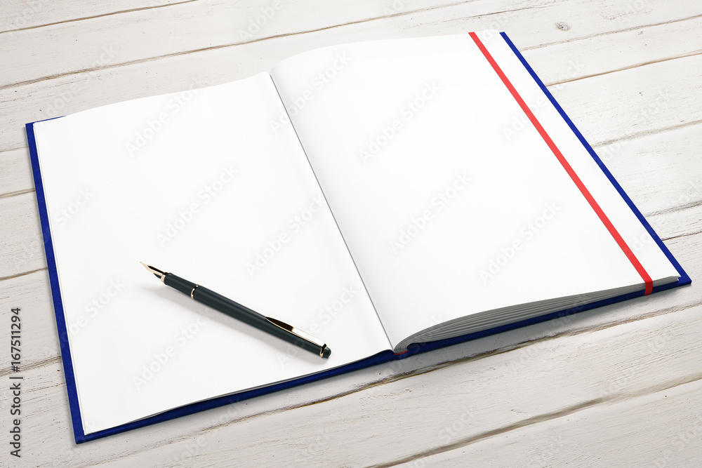Naklejka premium Empty notepad with pen