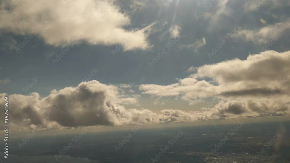 Flying Through The Clouds in Airliner Flying Through The Clouds in Airliner