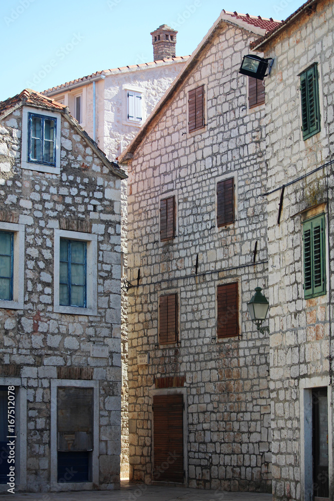 A street in Old Town in Stari Grad, Croatia 