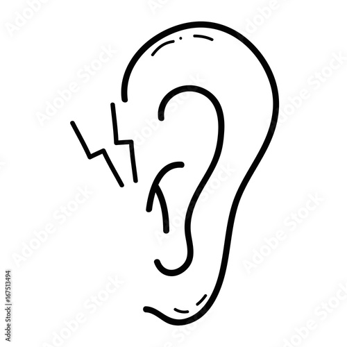 line ear with otitis sickness infection and inflammation