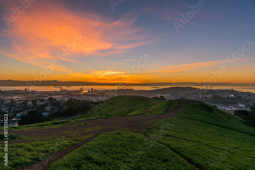 The Sun Rising over Bernal Heights in San Francisco