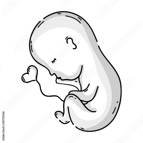line new life and baby with umbilical cord