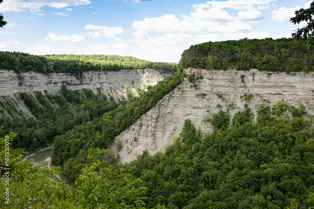 Canyon view of Letchworth park in Upstate New York