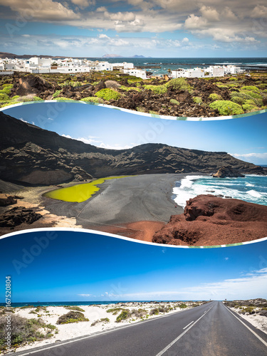 Obraz na płótnie Collage of island Lanzarote, Spain. Europe.
w salonie