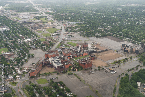 Aerial view of Rochester, New York and surrounding area