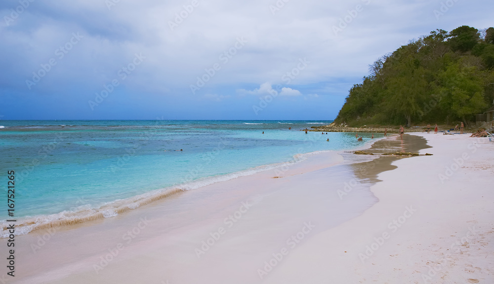 Long bay Atlantic coast - Caribbean tropical sea - Antigua and Barbuda