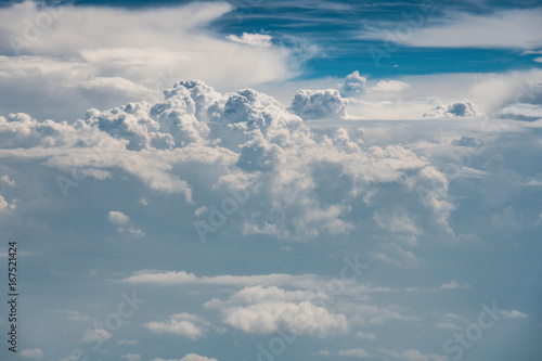 Cumulus clouds at high altitude