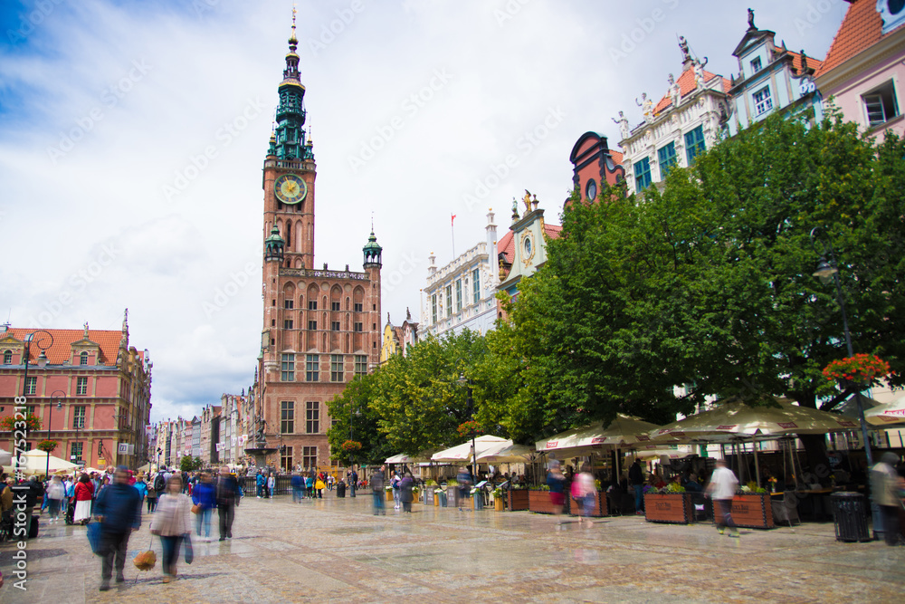 Obraz premium Rathaus in der Innenstadt von Danzig, Polen