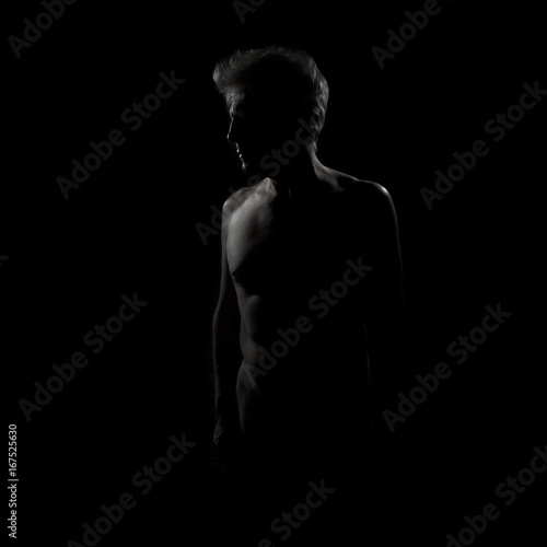 Silhouette of a man's torso
