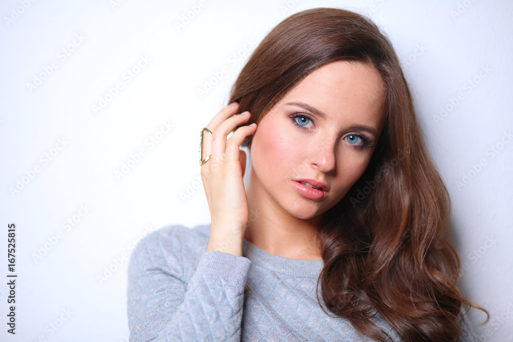 Portrait of an attractive fashionable young brunette woman Portrait of an attractive fashionable young brunette woman