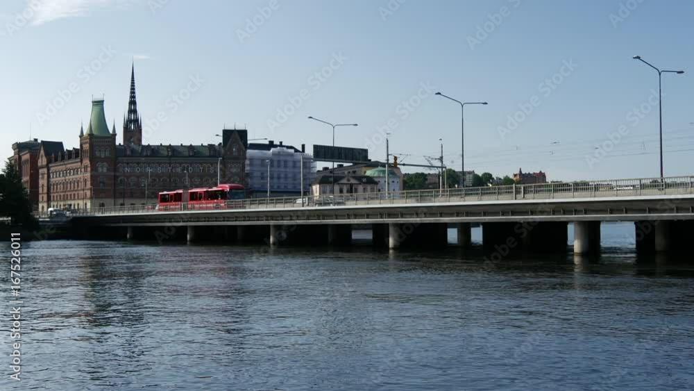 traffic at the Vasabron bridge in Stockholm Sweden traffic at the Vasabron bridge in Stockholm Sweden