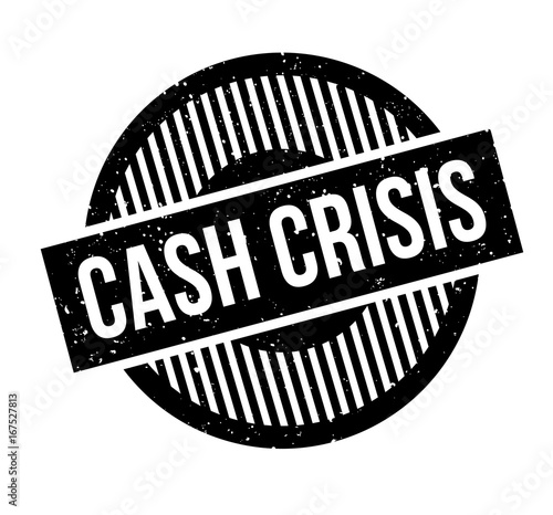 Cash Crisis rubber stamp. Grunge design with dust scratches. Effects can be easily removed for a clean, crisp look. Color is easily changed.