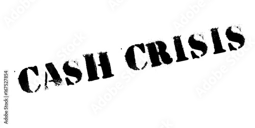 Cash Crisis rubber stamp. Grunge design with dust scratches. Effects can be easily removed for a clean, crisp look. Color is easily changed.