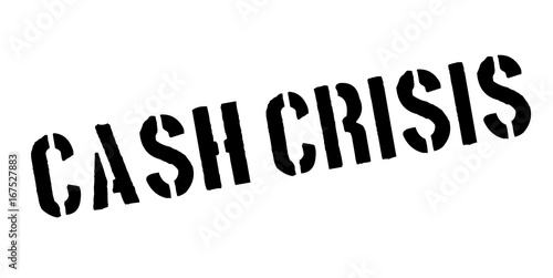 Cash Crisis rubber stamp. Grunge design with dust scratches. Effects can be easily removed for a clean, crisp look. Color is easily changed.