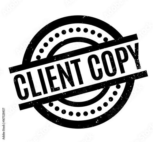 Client Copy rubber stamp. Grunge design with dust scratches. Effects can be easily removed for a clean, crisp look. Color is easily changed.