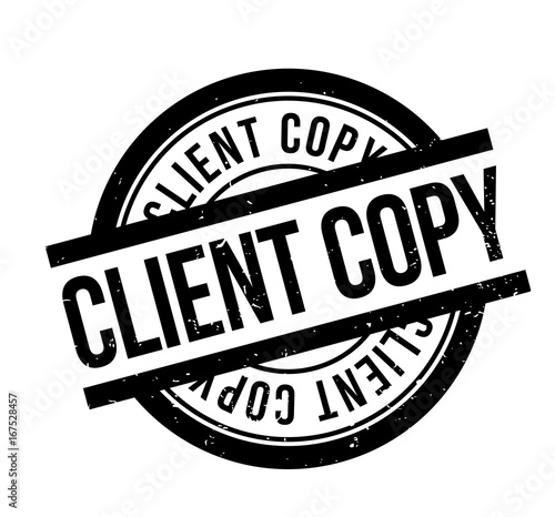 Client Copy rubber stamp. Grunge design with dust scratches. Effects can be easily removed for a clean, crisp look. Color is easily changed.