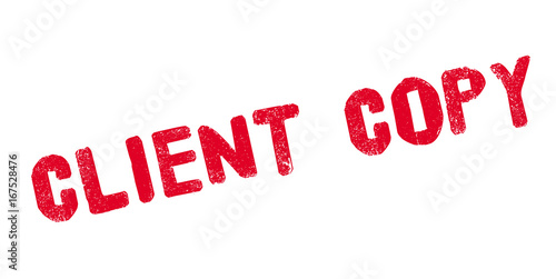 Client Copy rubber stamp. Grunge design with dust scratches. Effects can be easily removed for a clean, crisp look. Color is easily changed.