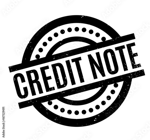 Credit Note rubber stamp. Grunge design with dust scratches. Effects can be easily removed for a clean, crisp look. Color is easily changed.