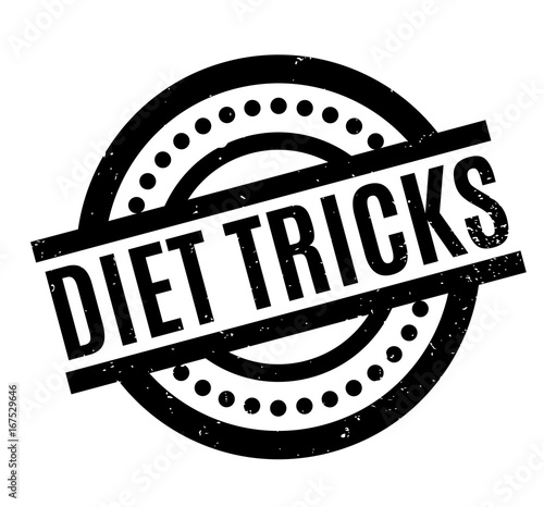 Diet Tricks rubber stamp. Grunge design with dust scratches. Effects can be easily removed for a clean, crisp look. Color is easily changed.