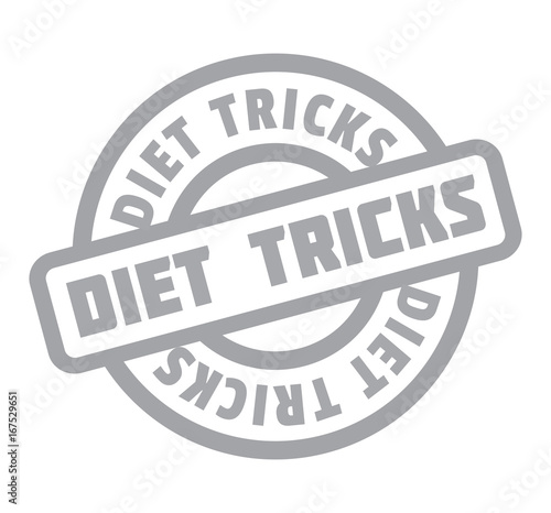 Diet Tricks rubber stamp. Grunge design with dust scratches. Effects can be easily removed for a clean, crisp look. Color is easily changed.