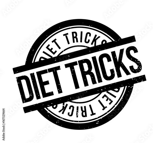 Diet Tricks rubber stamp. Grunge design with dust scratches. Effects can be easily removed for a clean, crisp look. Color is easily changed.