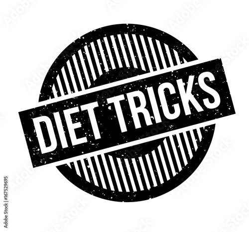 Diet Tricks rubber stamp. Grunge design with dust scratches. Effects can be easily removed for a clean, crisp look. Color is easily changed.