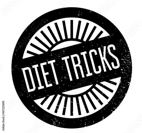 Diet Tricks rubber stamp. Grunge design with dust scratches. Effects can be easily removed for a clean, crisp look. Color is easily changed.