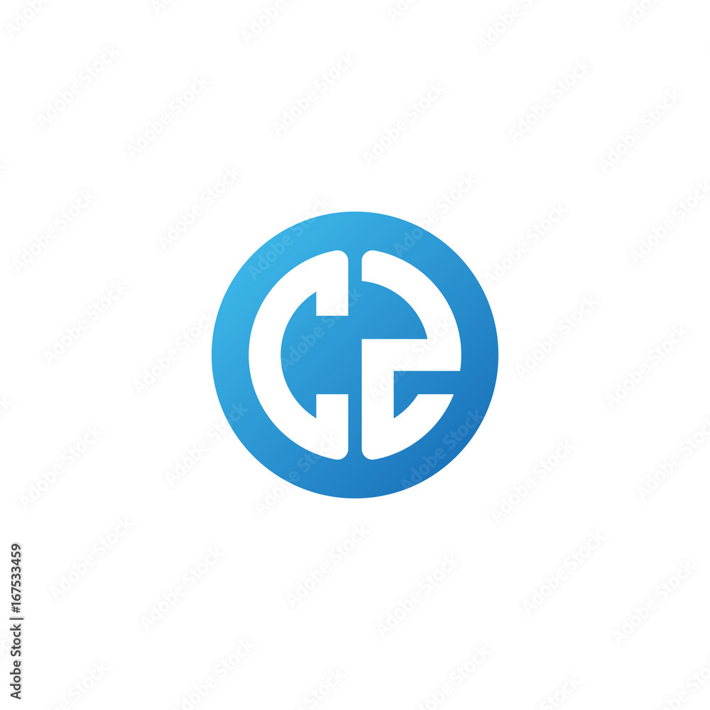 Initial letter CZ, rounded letter circle logo, modern gradient blue color
Initial letter CZ, rounded letter circle logo, modern gradient blue color