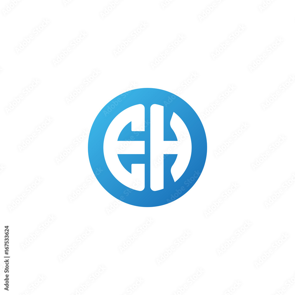 Initial letter EH, rounded letter circle logo, modern gradient blue color
Initial letter EH, rounded letter circle logo, modern gradient blue color