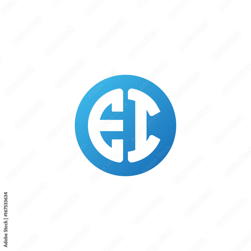 Initial letter EI, rounded letter circle logo, modern gradient blue color
Initial letter EI, rounded letter circle logo, modern gradient blue color
