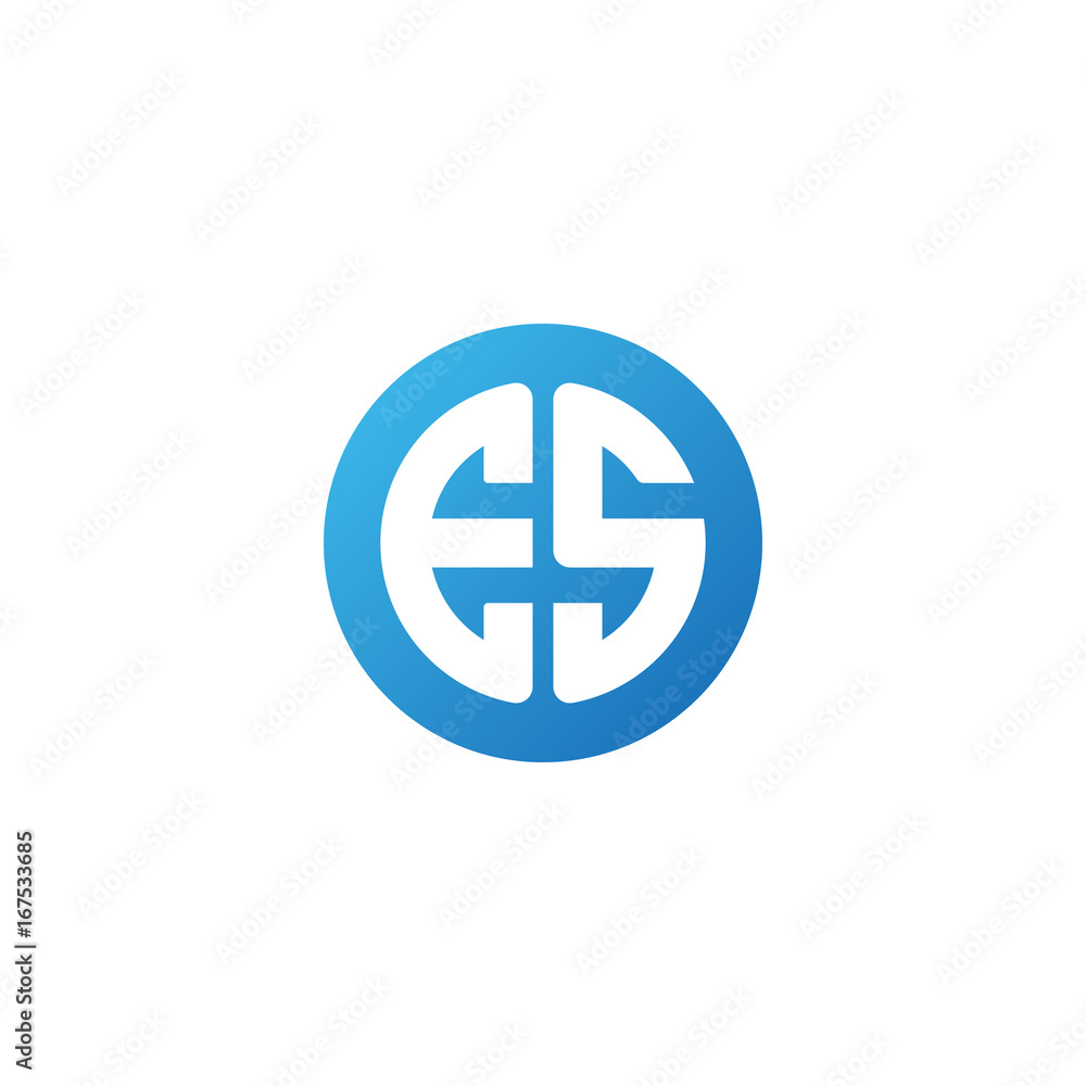 Initial letter ES, rounded letter circle logo, modern gradient blue color
Initial letter ES, rounded letter circle logo, modern gradient blue color