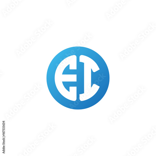 Free Download Initial letter EI, rounded letter circle logo, modern gradient blue color	
 
 - GFXLoad