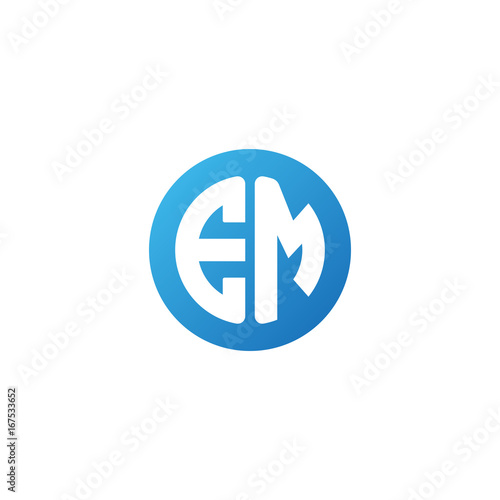 Free Download Initial letter EM, rounded letter circle logo, modern gradient blue color	
 
 - GFXLoad