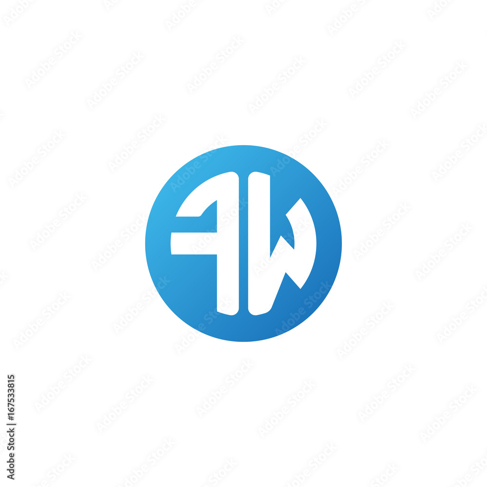 Initial letter FW, rounded letter circle logo, modern gradient blue color
Initial letter FW, rounded letter circle logo, modern gradient blue color